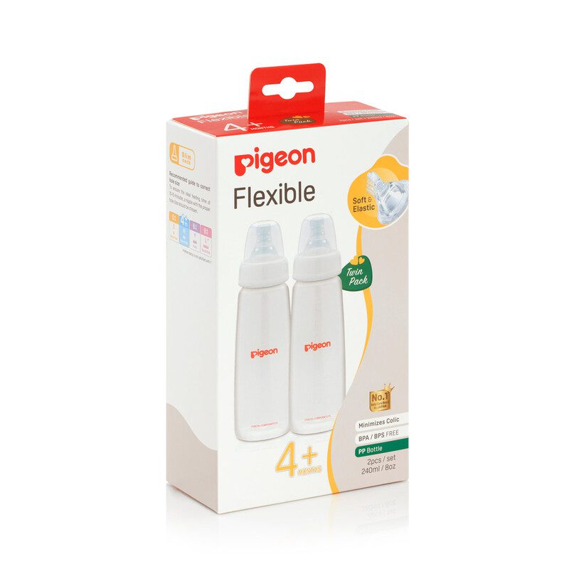 Flexible Standard Neck Feeding Nursing Bottle KPP 240ml (Pk-2)