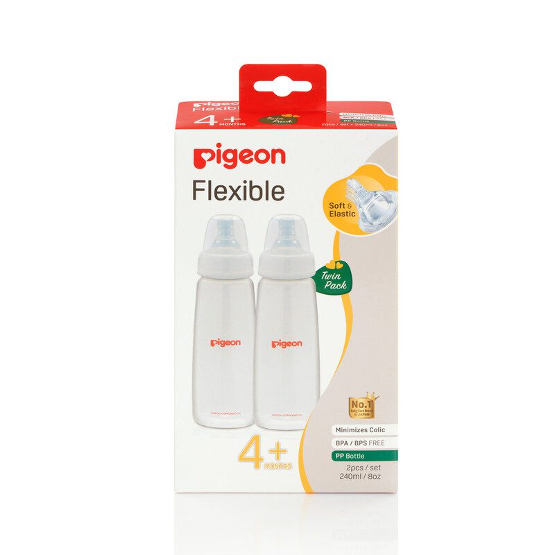 Flexible Standard Neck Feeding Nursing Bottle KPP 240ml (Pk-2)