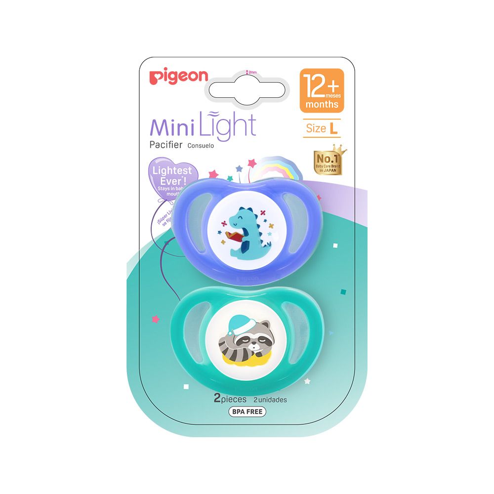 Pacifier Pk-2 (L) Dino Read & Raccoon